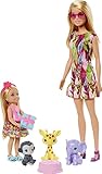 Barbie GTM82 Chelsea Dschungelabenteuer Puppen, Tierfreunde und Zubehör für Kinder von 3 bis 7 Jahren