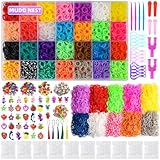 Mudo nest 20000+ Loom Bänder Set, 19,000 Bunte Loom Bänder für Kinder 38 Farben Loops Gummis mit Zubehör, Loombänder Kasten Set mit Y Loom DIY Gummibänder Set für Jungs & Mädchen Armbänder Geschenk